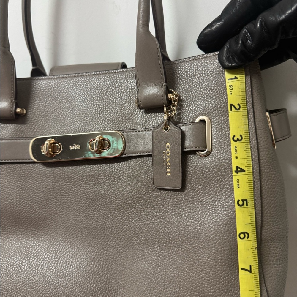 Coach Taupe Leather Tote Bag - Picture 7 of 7